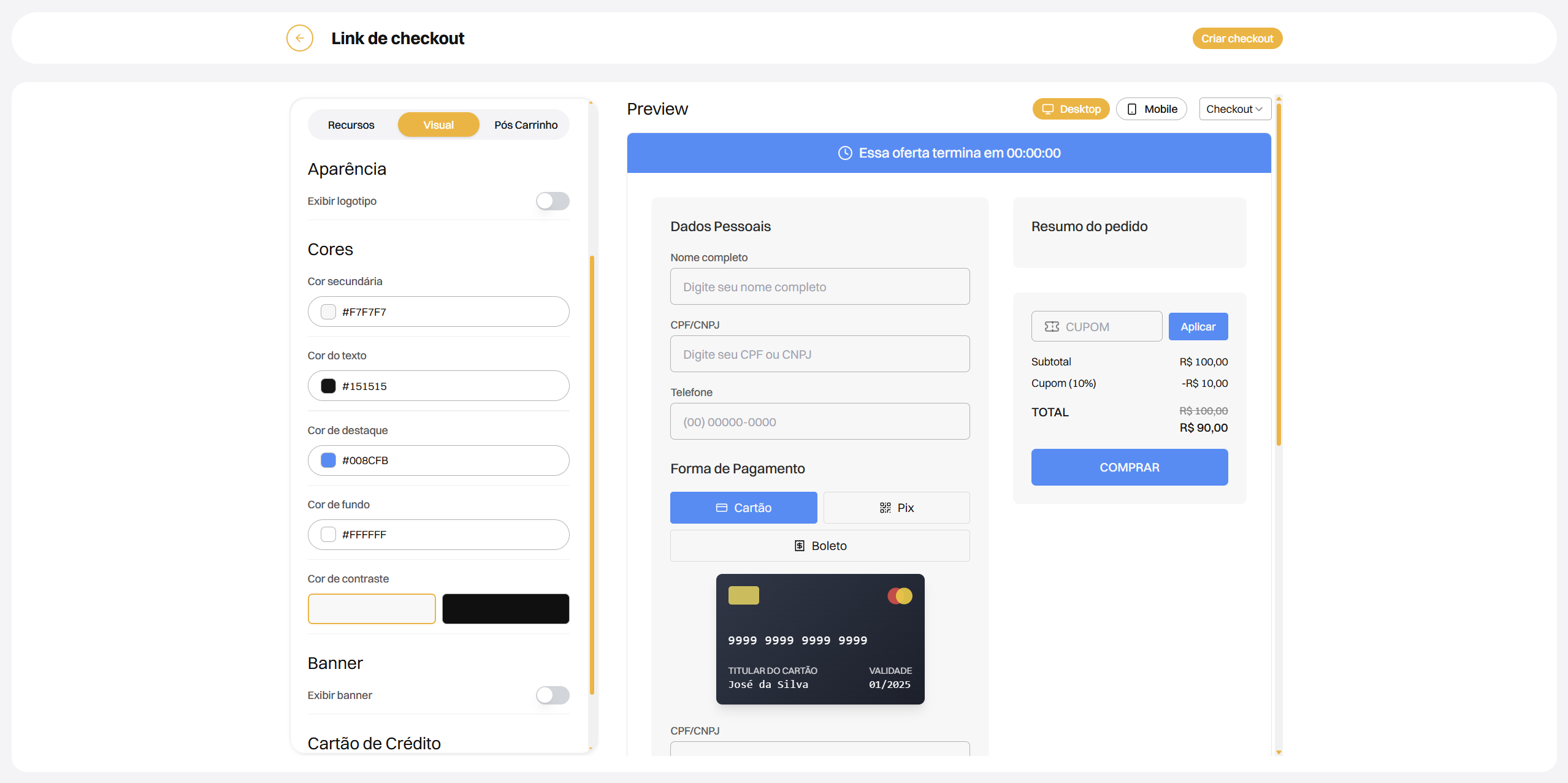 GoldPay Checkout Interface